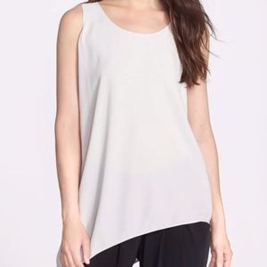 NWT Eileen Fisher Side Drape White Silk Blouse